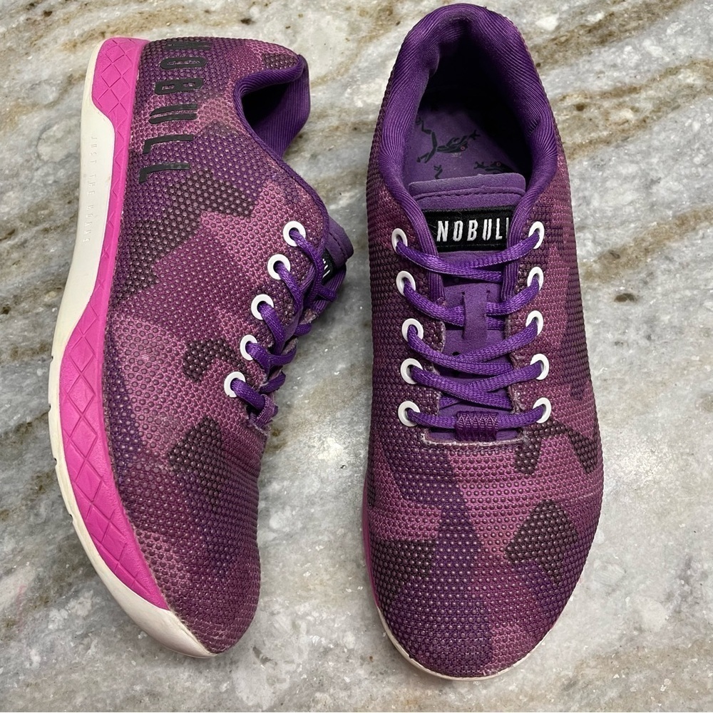 NOBULL purple camo trainers Men’s 8 Women’s 9.5